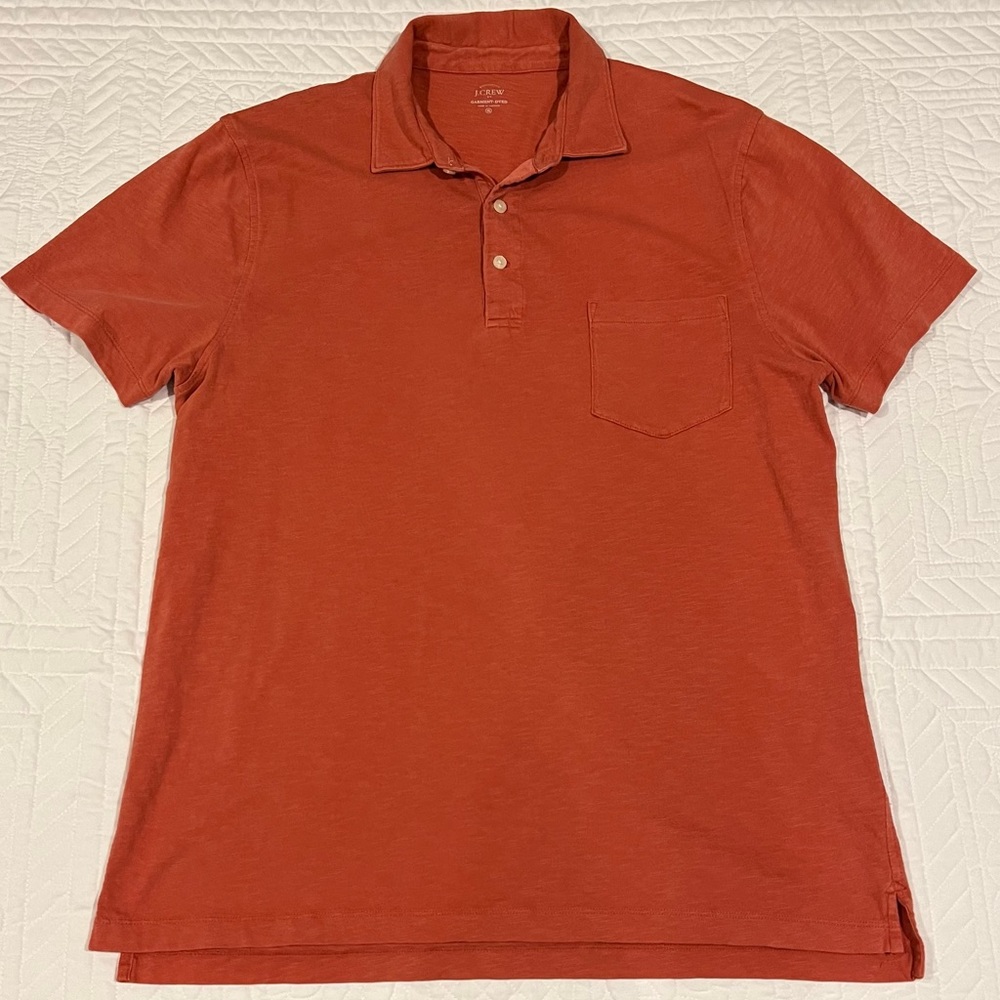Men’s J Crew Pocket Polo Shirt XL - Orange/Red